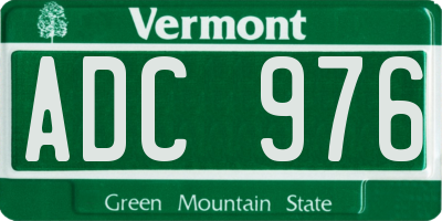VT license plate ADC976