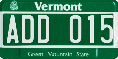 VT license plate ADD015