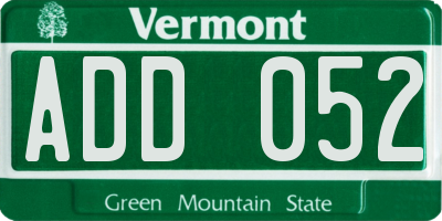 VT license plate ADD052