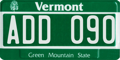VT license plate ADD090
