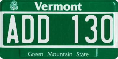 VT license plate ADD130