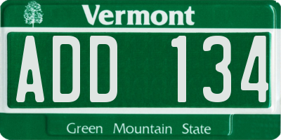 VT license plate ADD134