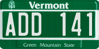 VT license plate ADD141
