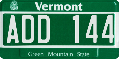 VT license plate ADD144