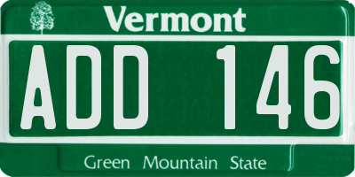 VT license plate ADD146