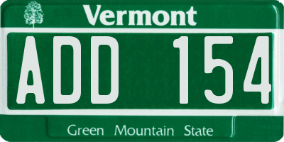 VT license plate ADD154