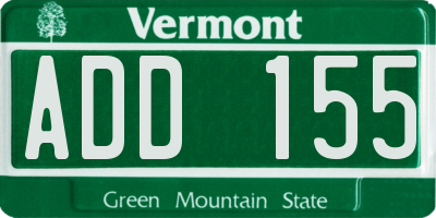 VT license plate ADD155