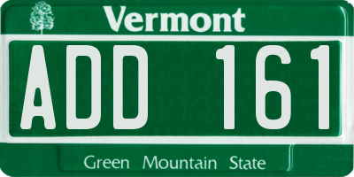 VT license plate ADD161