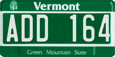 VT license plate ADD164