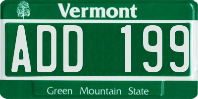 VT license plate ADD199