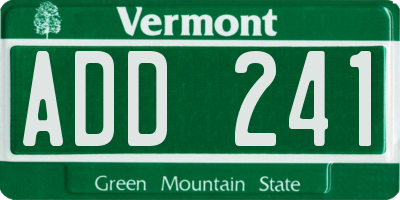 VT license plate ADD241