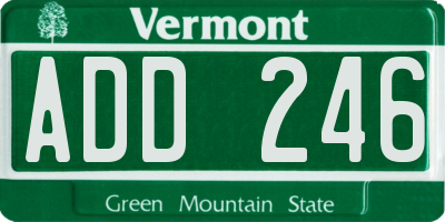 VT license plate ADD246