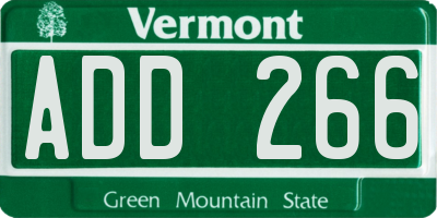 VT license plate ADD266