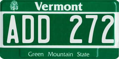 VT license plate ADD272