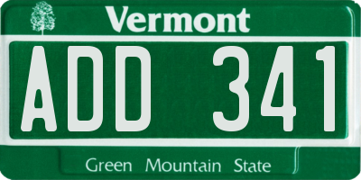 VT license plate ADD341