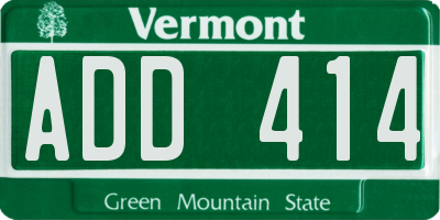 VT license plate ADD414