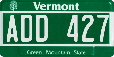 VT license plate ADD427