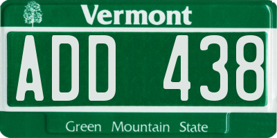 VT license plate ADD438