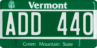 VT license plate ADD440