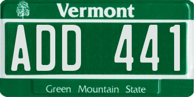 VT license plate ADD441