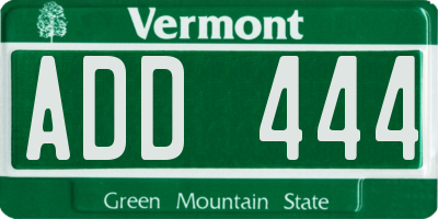 VT license plate ADD444