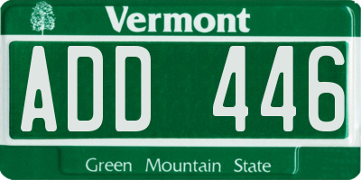 VT license plate ADD446