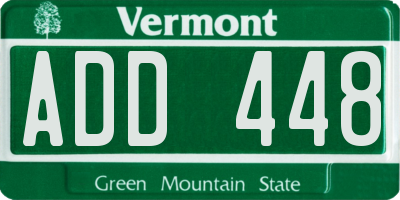 VT license plate ADD448