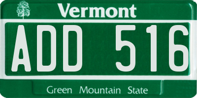 VT license plate ADD516