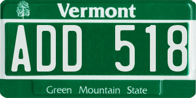 VT license plate ADD518