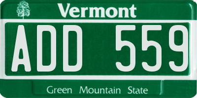 VT license plate ADD559