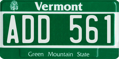 VT license plate ADD561
