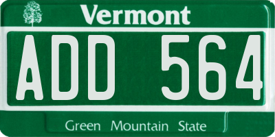 VT license plate ADD564