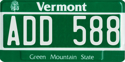 VT license plate ADD588
