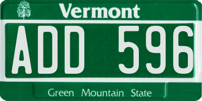 VT license plate ADD596