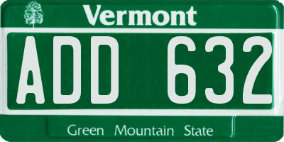 VT license plate ADD632