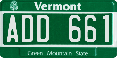 VT license plate ADD661