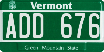 VT license plate ADD676
