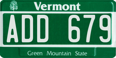 VT license plate ADD679