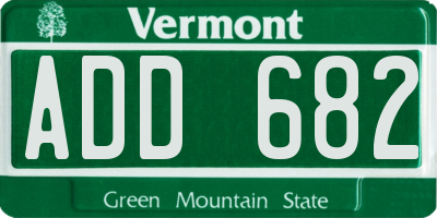 VT license plate ADD682
