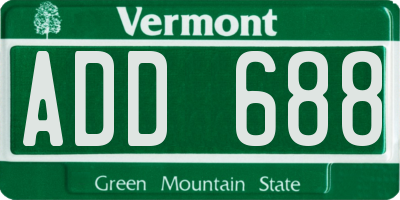 VT license plate ADD688