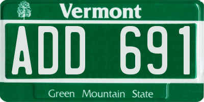 VT license plate ADD691