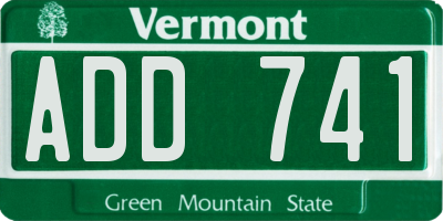 VT license plate ADD741