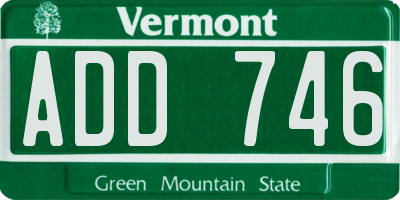 VT license plate ADD746