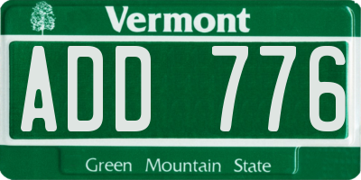 VT license plate ADD776