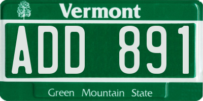 VT license plate ADD891