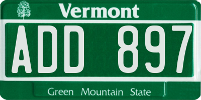 VT license plate ADD897