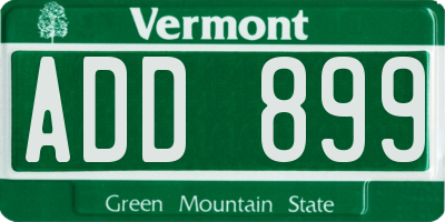 VT license plate ADD899