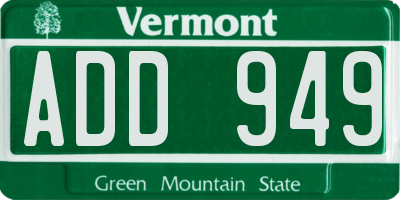 VT license plate ADD949