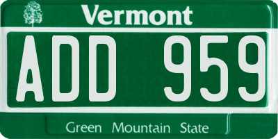 VT license plate ADD959