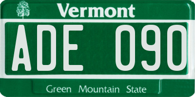 VT license plate ADE090